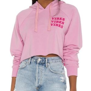 spiritual gangster cropped pink hoodie